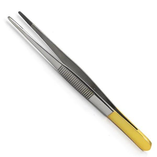 PI-03-1079. Пінцет анатомічний, з покриттям ручок карбідом титана, 125 мм х 0,6 мм. PARADISE.